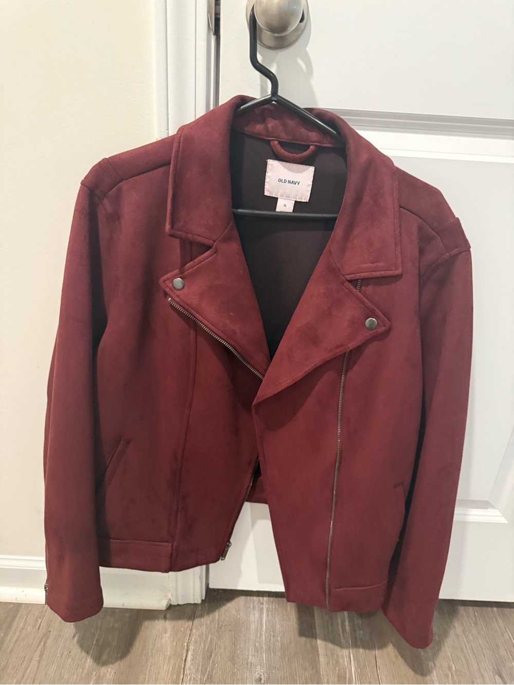 Old Navy Women's Wine Suede Moto Jacket
